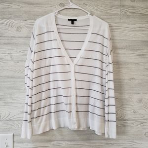 Eileen Fisher Striped Boxy Cardigan lightweight